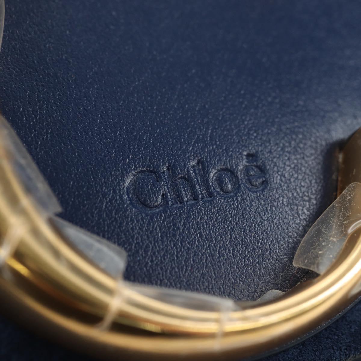 Chloe Chloe C Hand Bag Leather 2way Blue Gold Auth 181830M