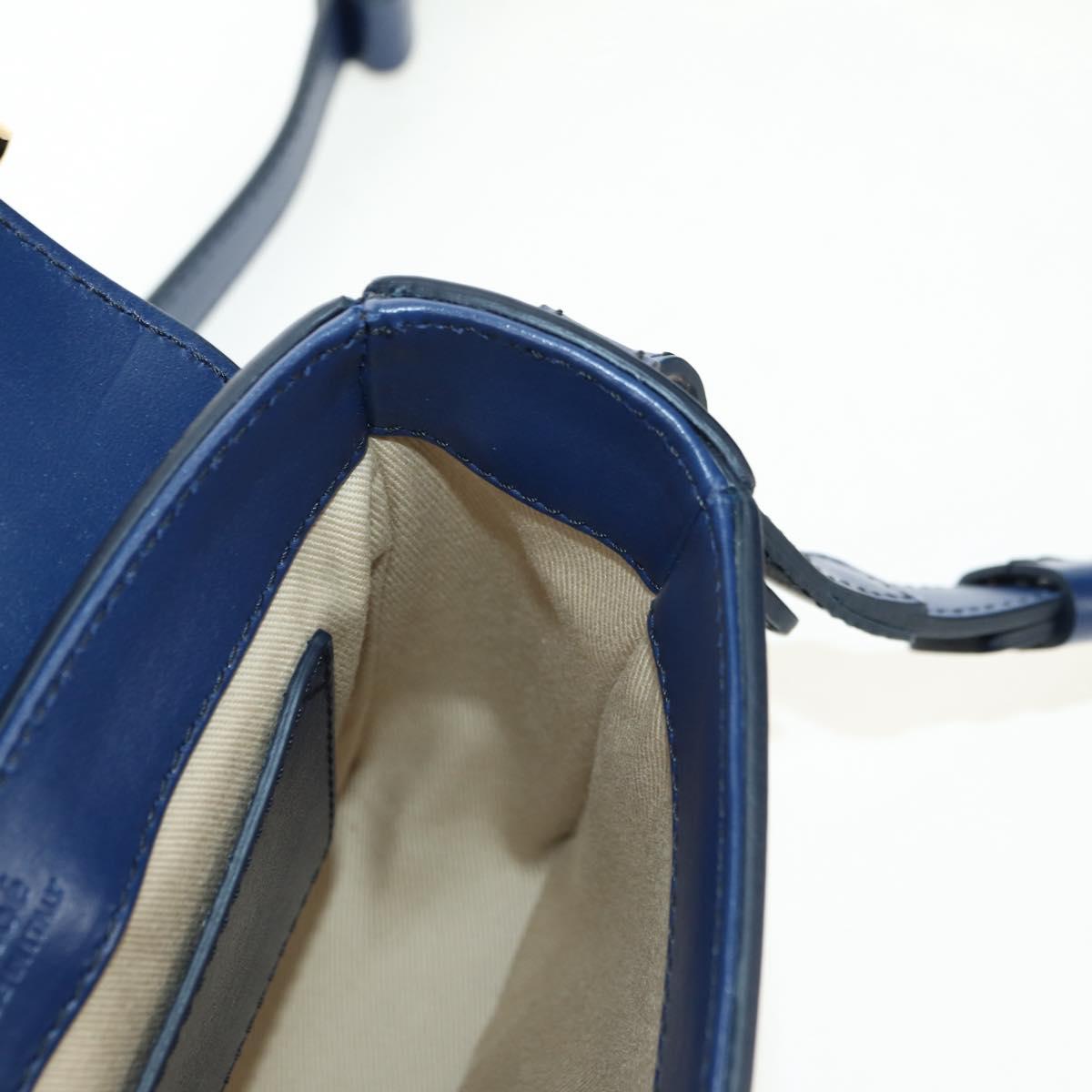 Chloe Chloe C Hand Bag Leather 2way Blue Gold Auth 181830M