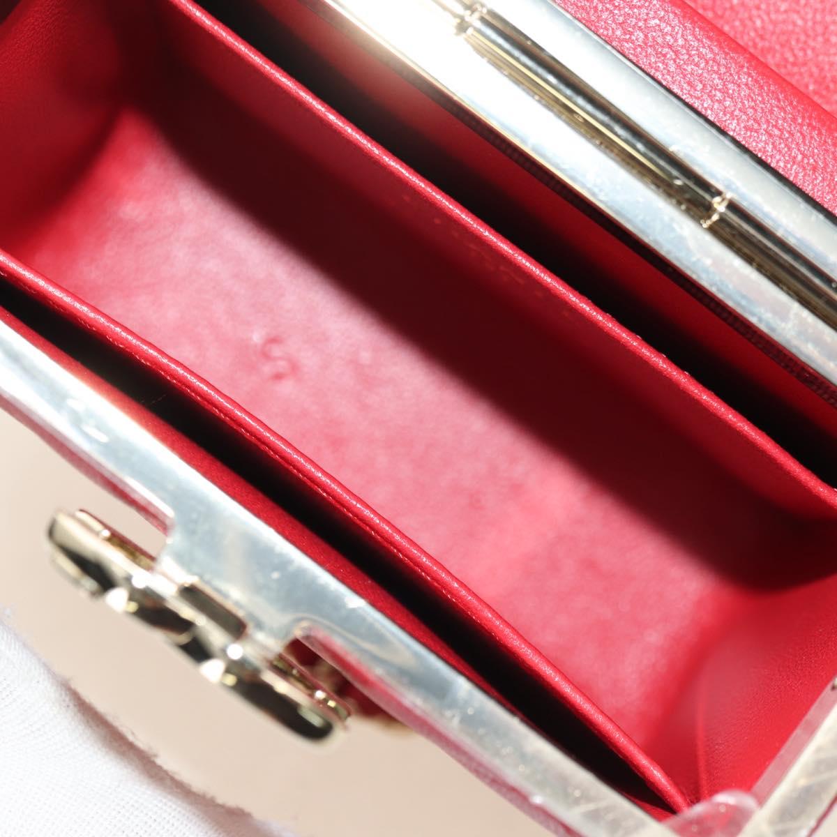 CHANEL Matelasse Chain Shoulder Bag Lamb Skin Red Gold CC Auth 181834SAM