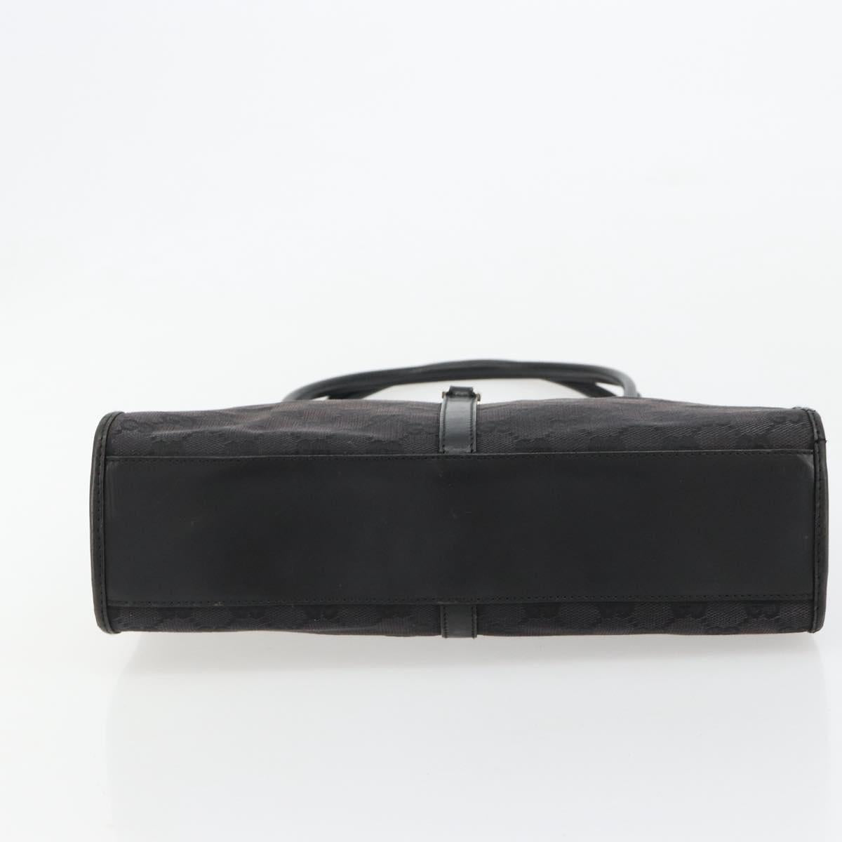 GUCCI GG Canvas Tote Bag Black Silver 002 1073 Auth 181850