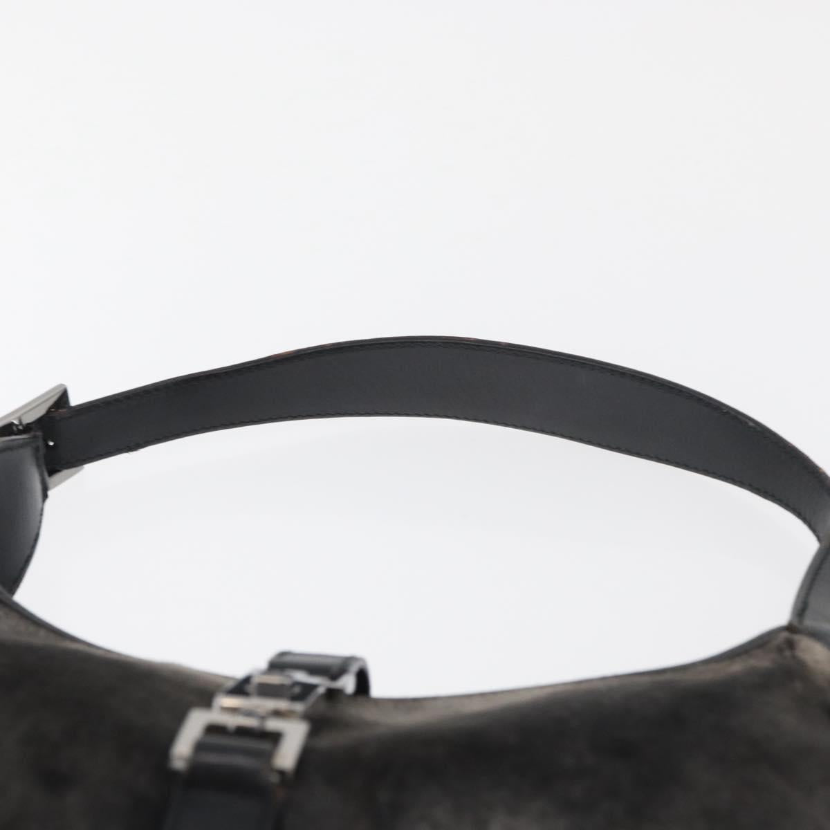 GUCCI Jackie Shoulder Bag Velor Gray Silver 001 3306 Auth 181851A