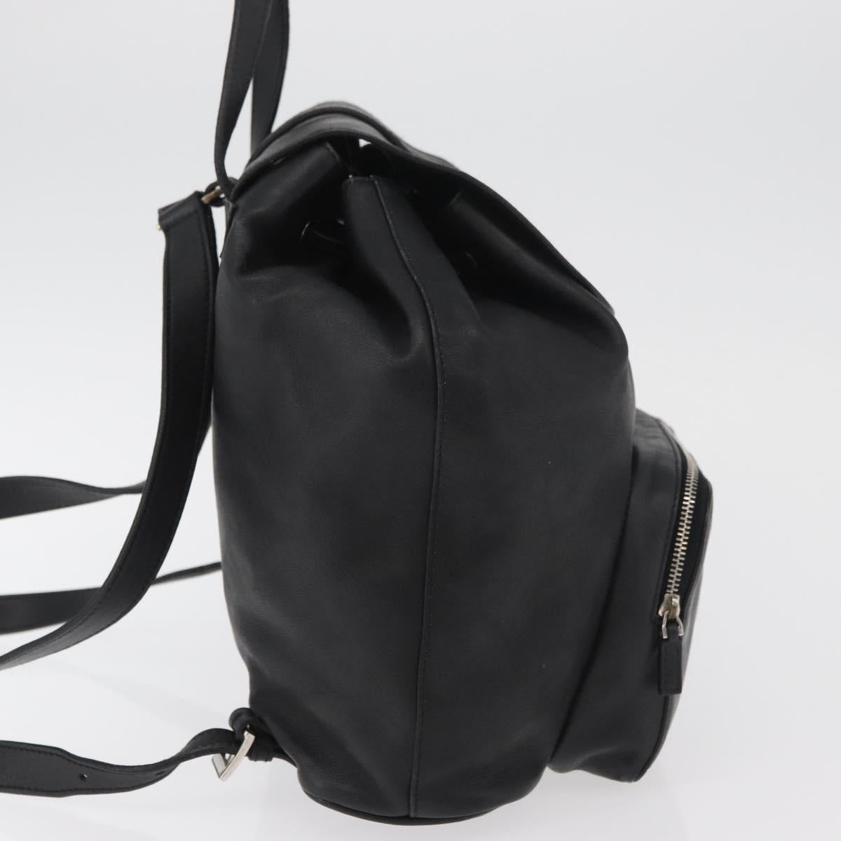 GUCCI Jackie Backpack Leather Black Silver 003 0245 Auth 181865A