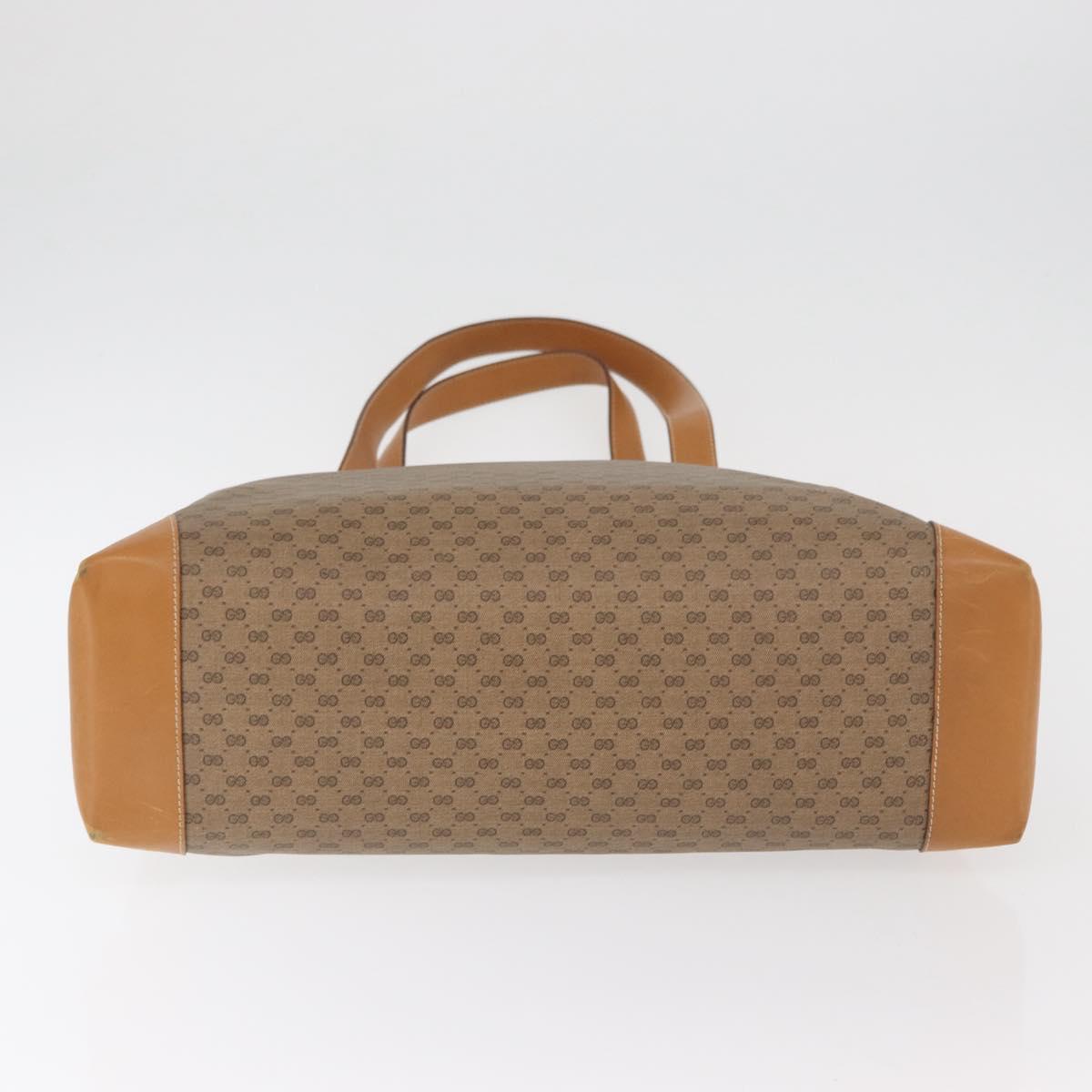 GUCCI Micro GG Supreme Tote Bag PVC Beige Gold Auth 181868