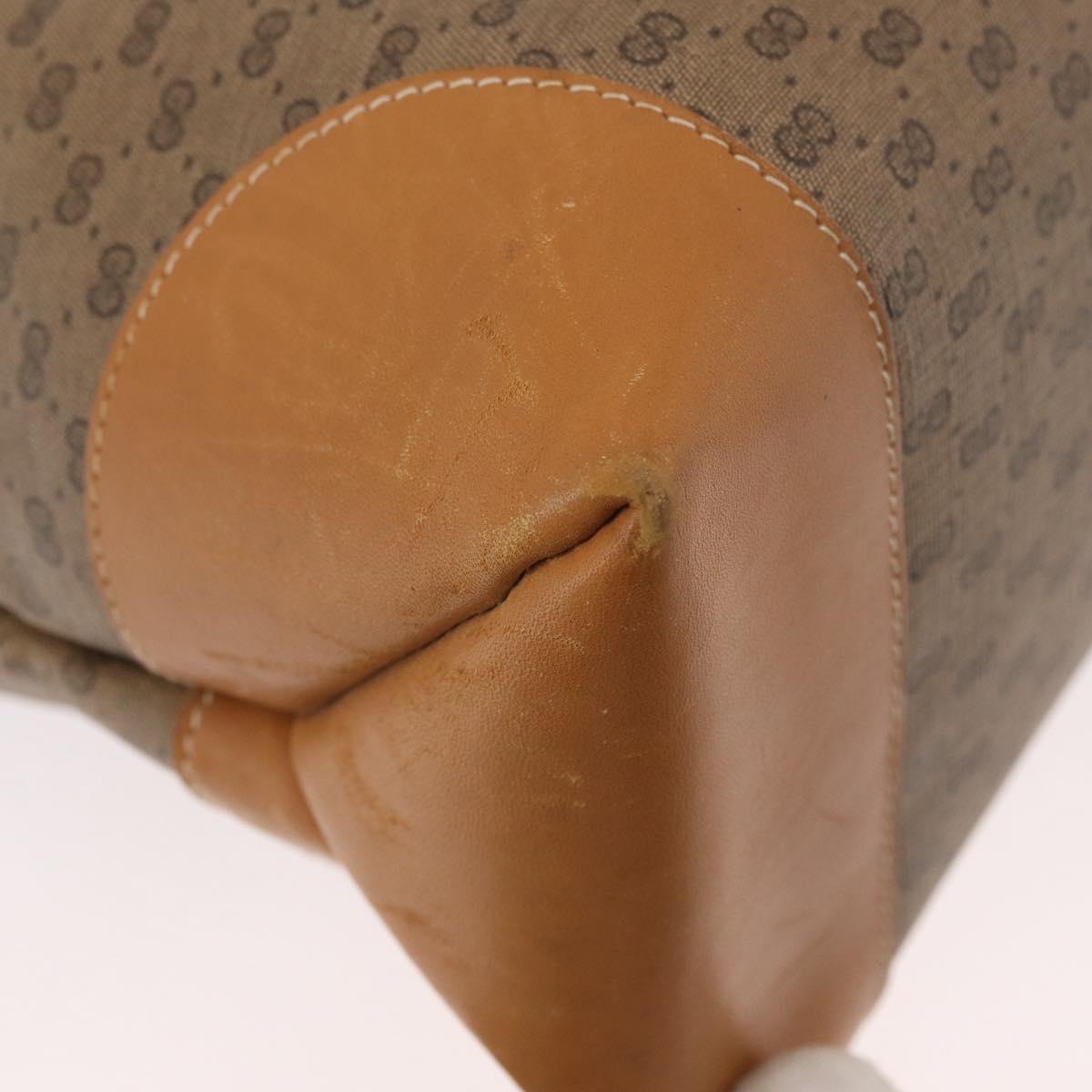 GUCCI Micro GG Supreme Tote Bag PVC Beige Gold Auth 181868