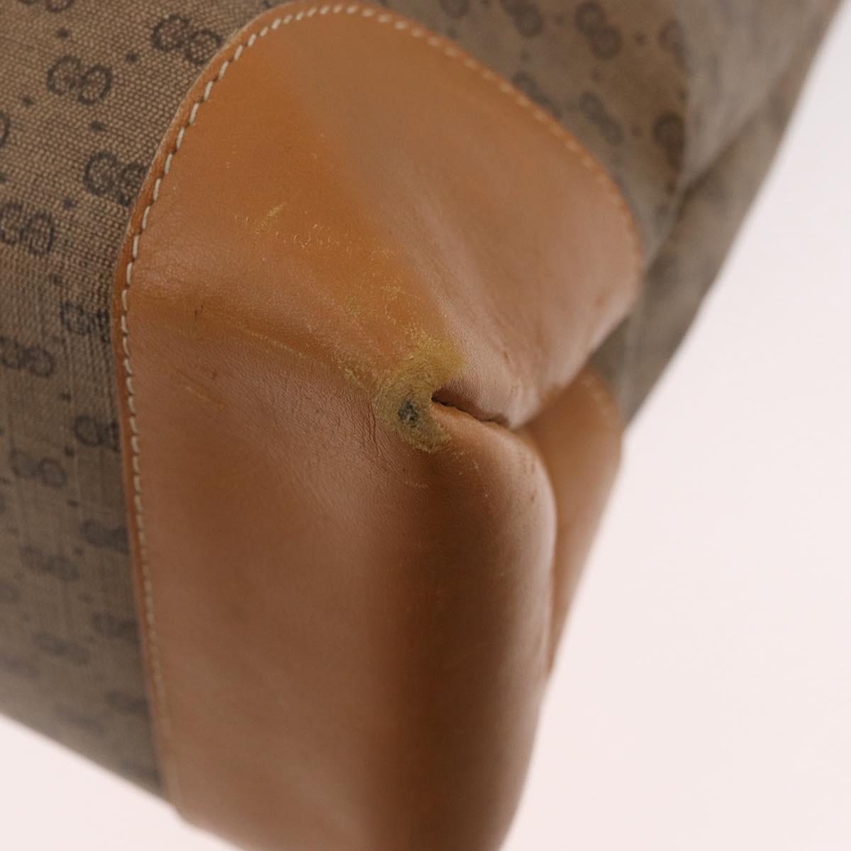 GUCCI Micro GG Supreme Tote Bag PVC Beige Gold Auth 181868