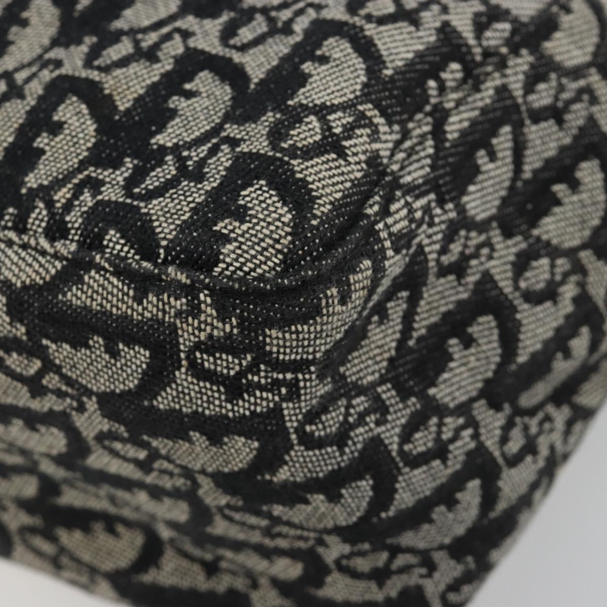 Christian Dior Trotter Canvas Tote Bag Black Silver Auth 181870A