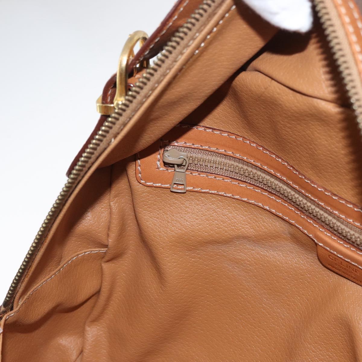 CELINE Macadam Canvas Backpack PVC Leather Brown Gold Auth 181895A