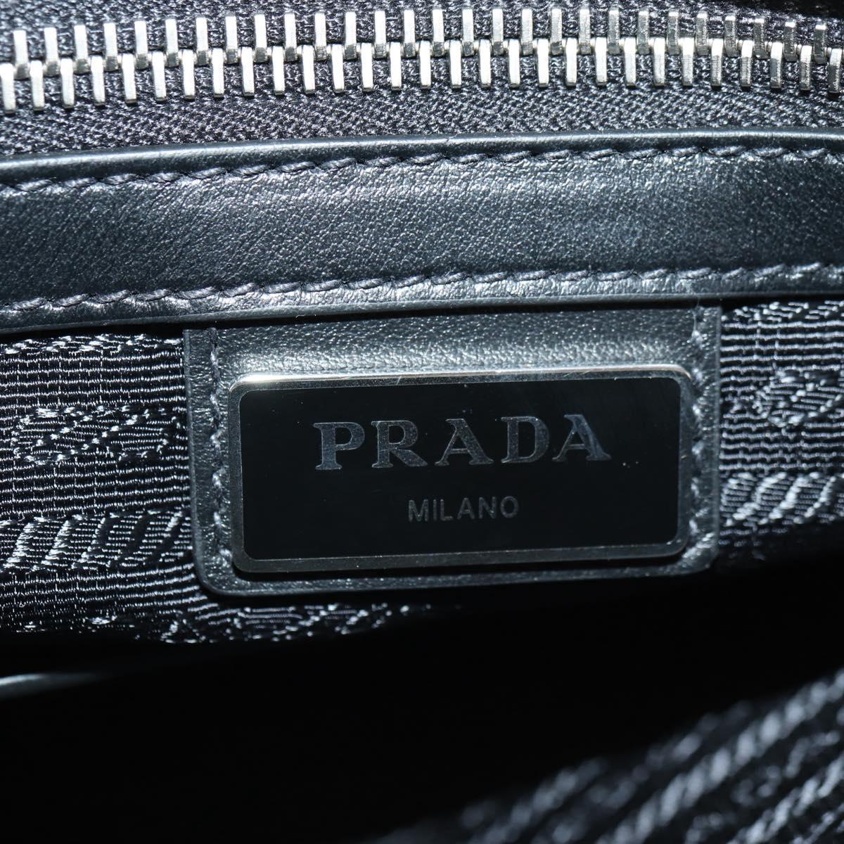 PRADA Comic Print Shoulder Bag Leather White Silver Auth 181914SM