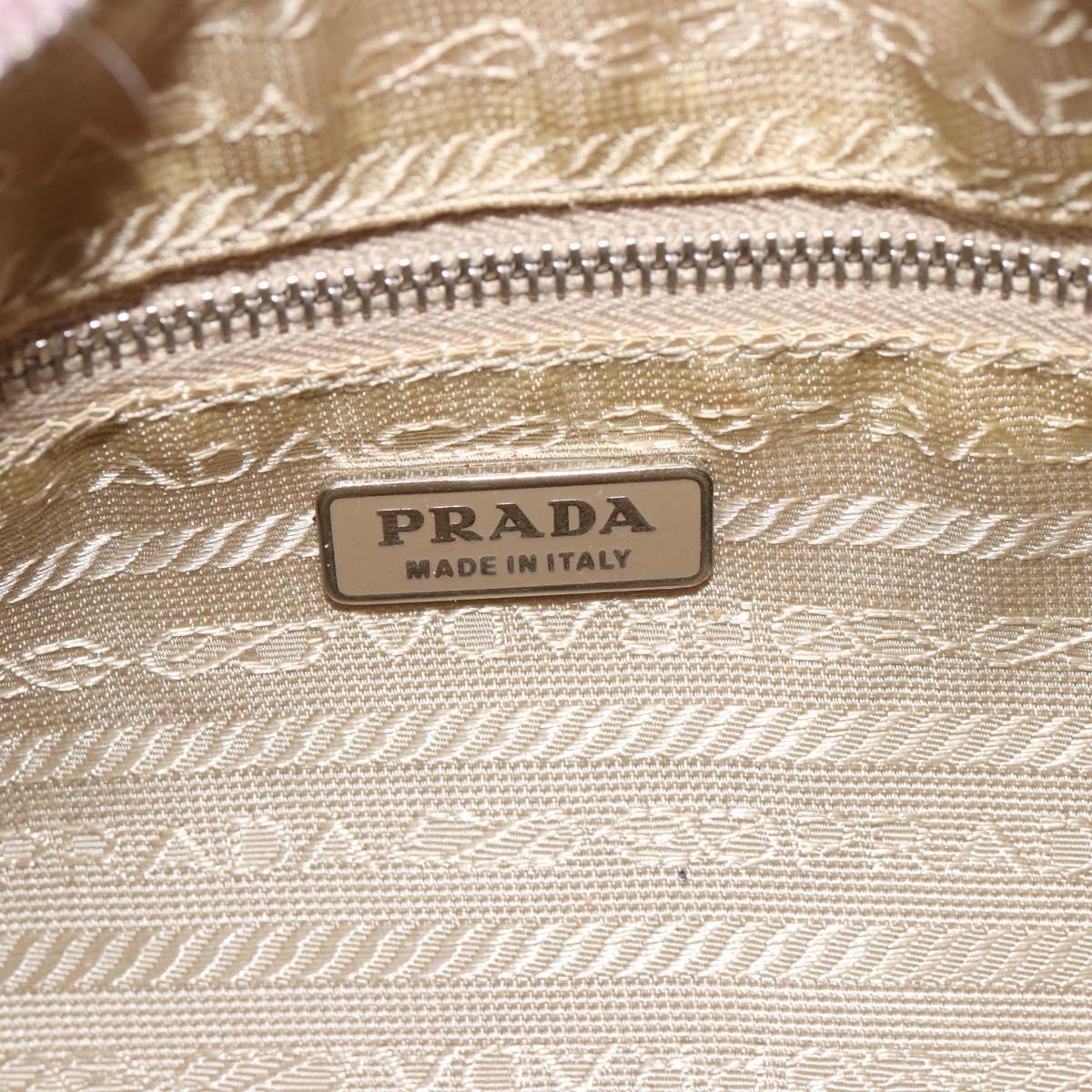 PRADA Hand Bag Fur Pink Silver Auth 181915SM