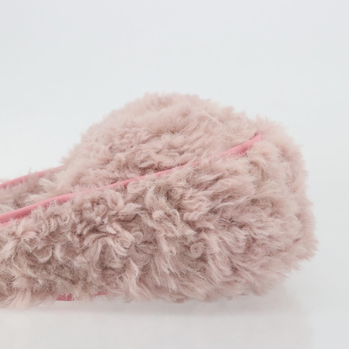 PRADA Hand Bag Fur Pink Silver Auth 181915SM
