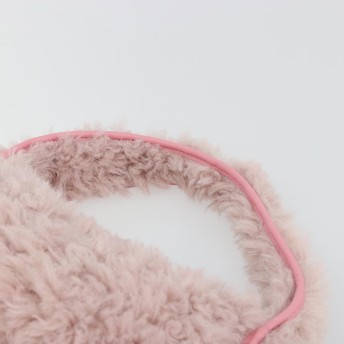PRADA Hand Bag Fur Pink Silver Auth 181915SM