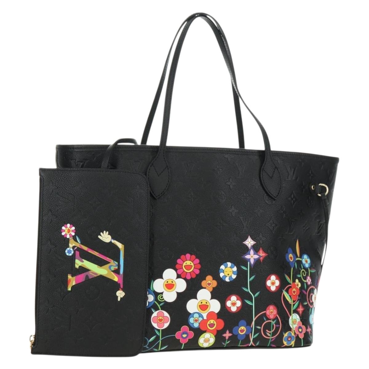LOUIS VUITTON Empreinte Neverfull MM Tote Bag Black M13675 LV Auth 181918SAM