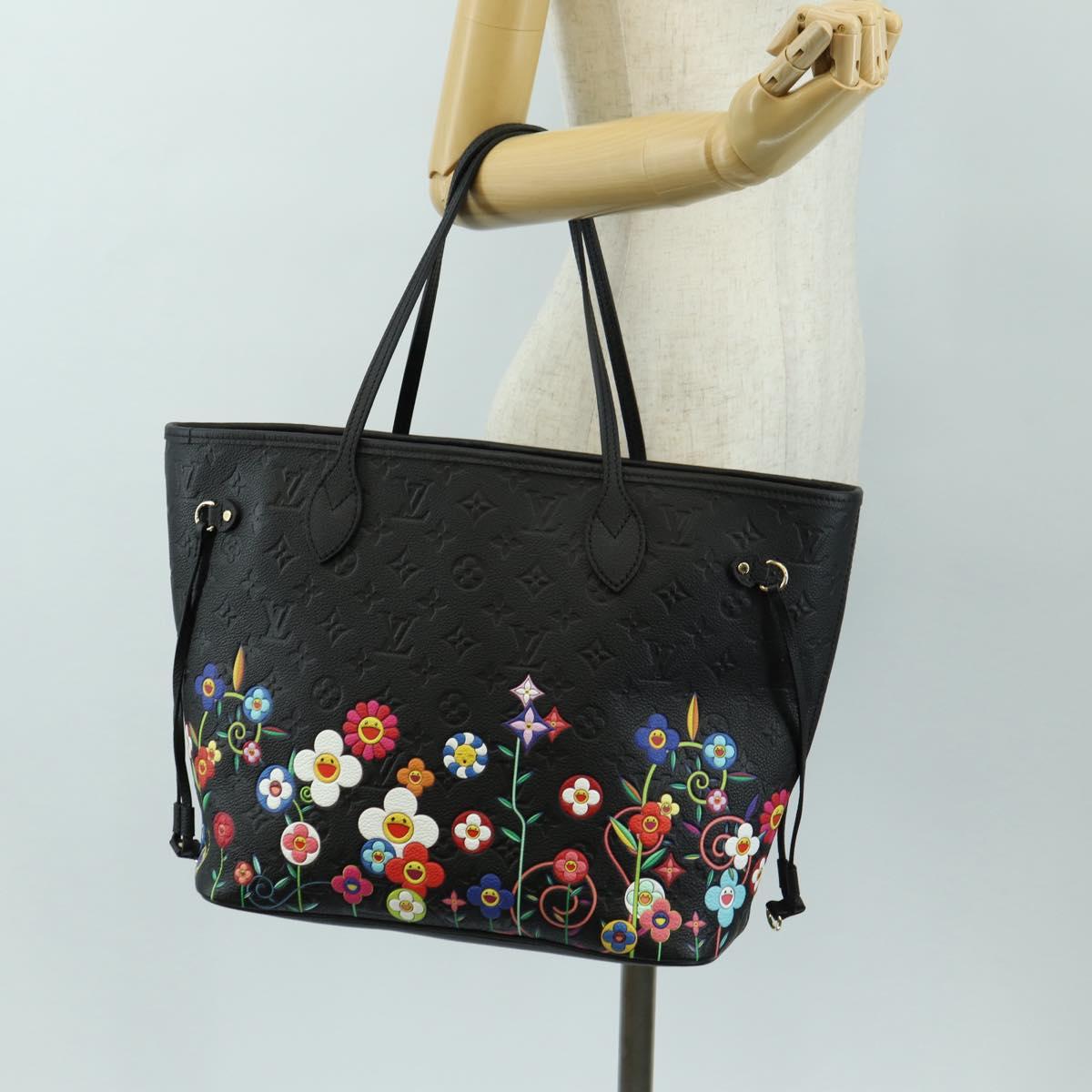 LOUIS VUITTON Empreinte Neverfull MM Tote Bag Black M13675 LV Auth 181918SAM
