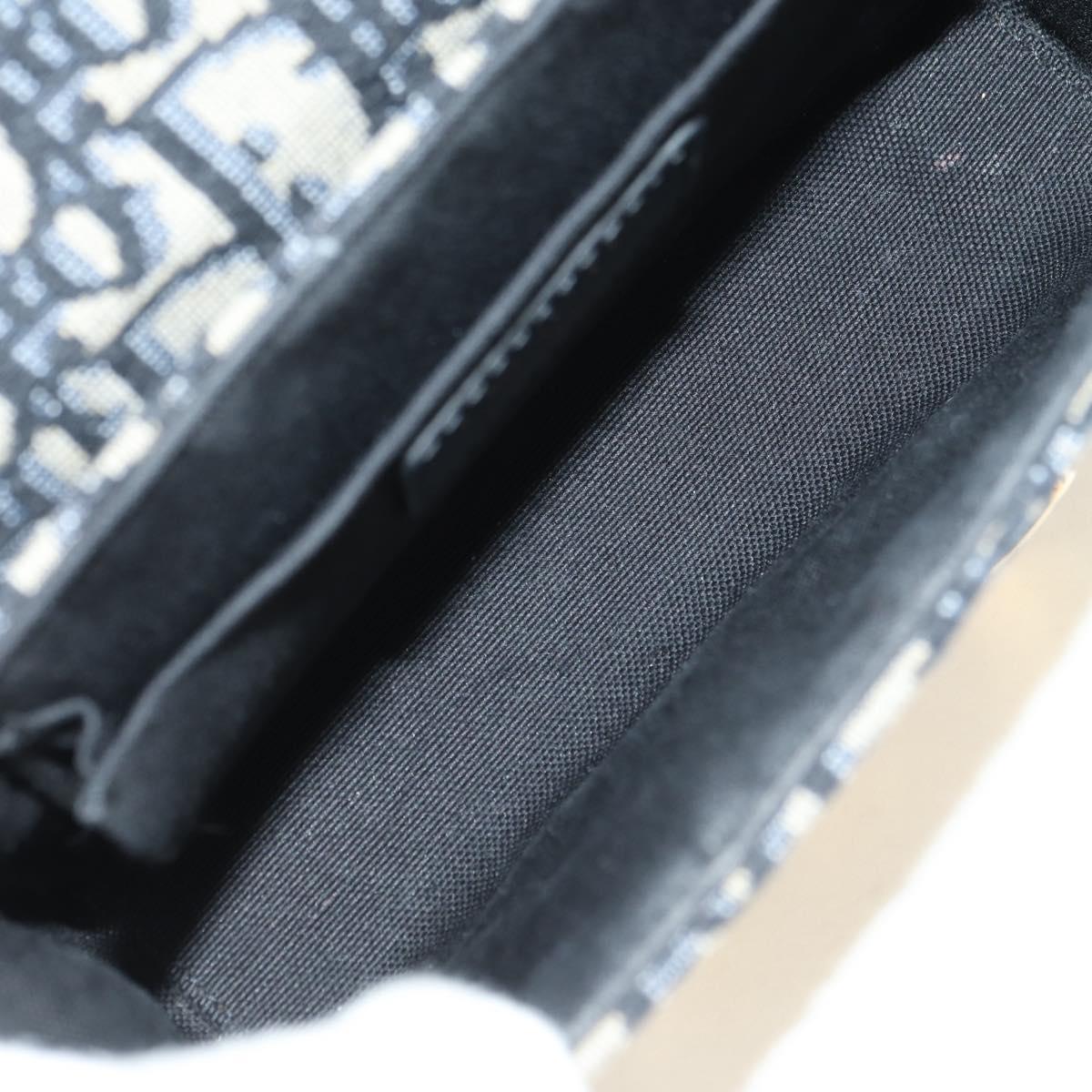 Christian Dior Trotter Canvas Oblique 30 Montaigne Bag Navy Gold Auth 181920M