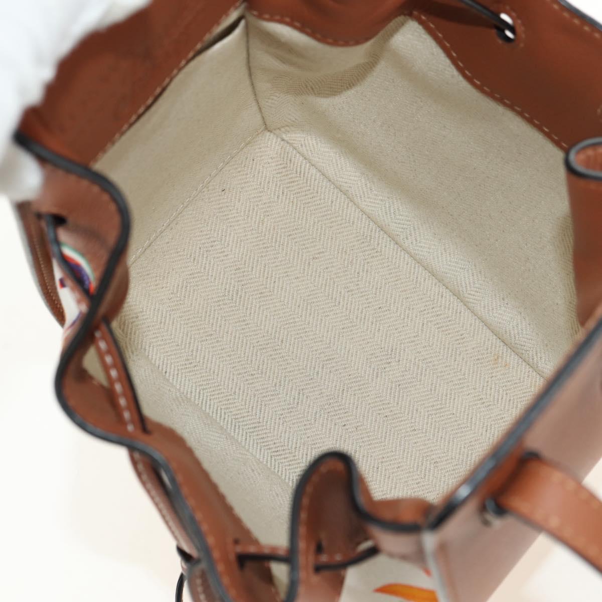 LOEWE Anagram Mini Hammock Drawstring Bag Leather 2way Brown Auth 181940SM