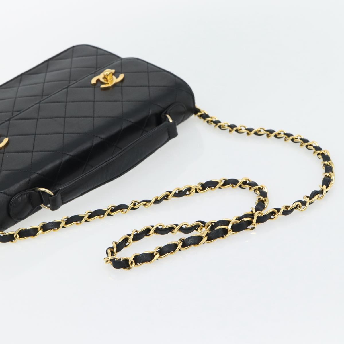 CHANEL Matelasse 23 Double Turn Lock Chain Lamb Skin 2way CC Auth 181941SAV