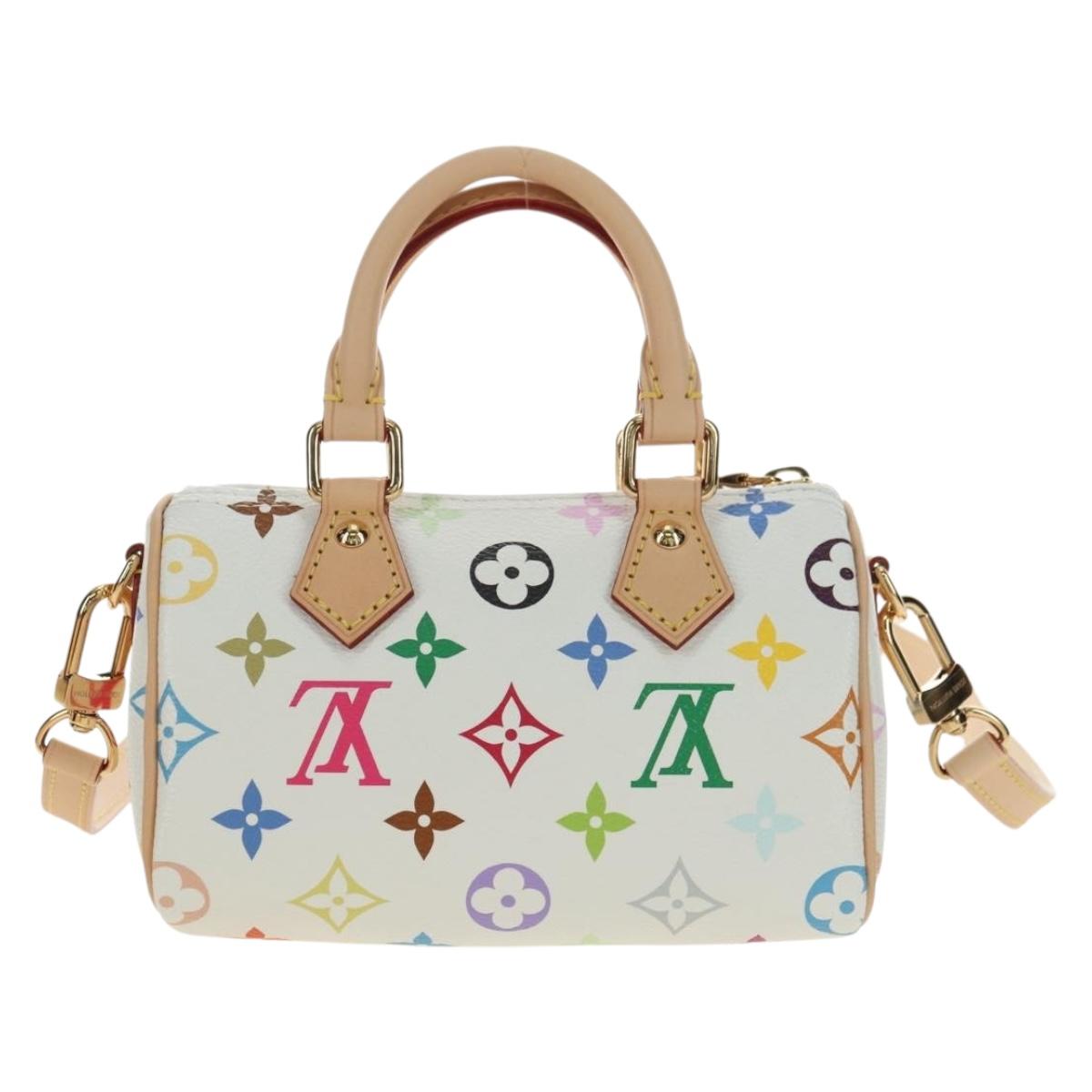 LOUIS VUITTON Multicolor Nano Speedy Hand Bag 2way White M13391 Auth 181947SAM