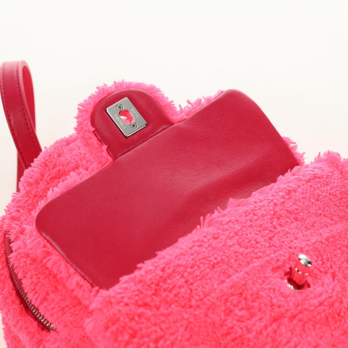 CHANEL Matelasse Chain Backpack pile Pink Silver CC Auth 181955M
