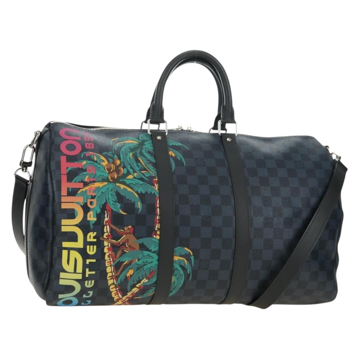 LOUIS VUITTON Damier Cobalt Keepall Bandouliere 45 Bag N50002 LV Auth 181958M