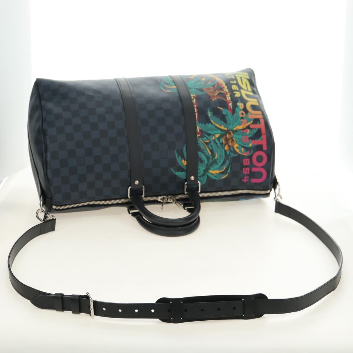 LOUIS VUITTON Damier Cobalt Keepall Bandouliere 45 Bag N50002 LV Auth 181958M