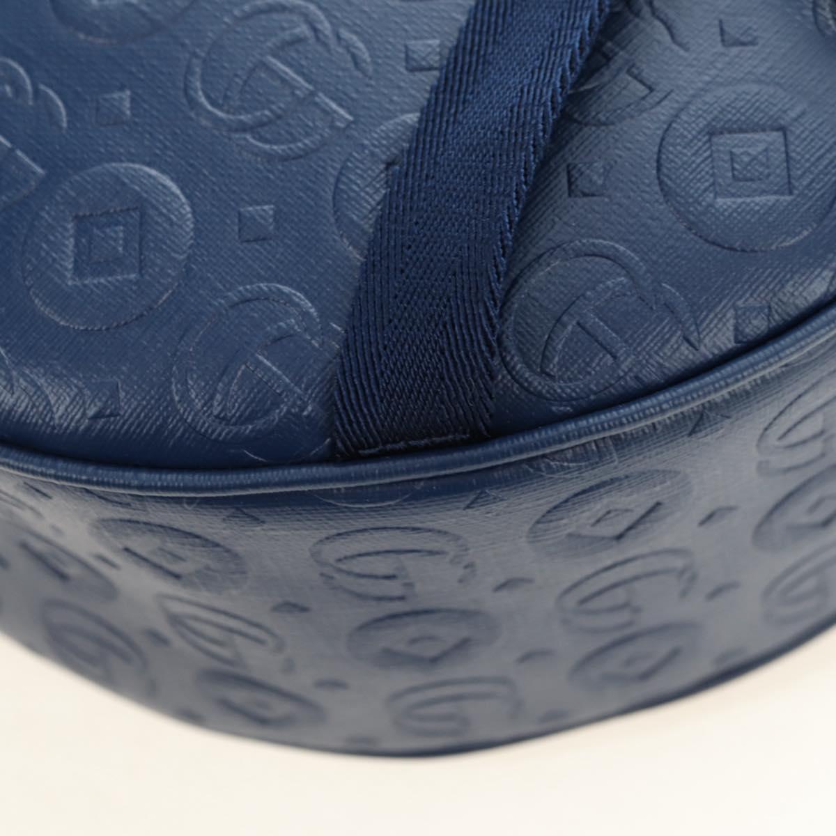 GUCCI Sherry Line Double G Backpack Leather Navy Silver Red 752358 Auth 181963M