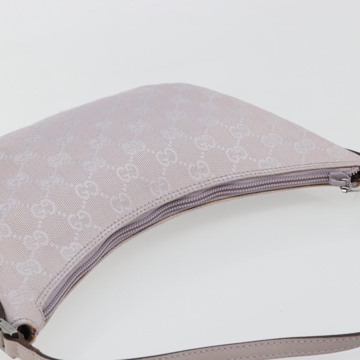 GUCCI GG Canvas Shoulder Bag Lavende Silver 32160 Auth 181980A