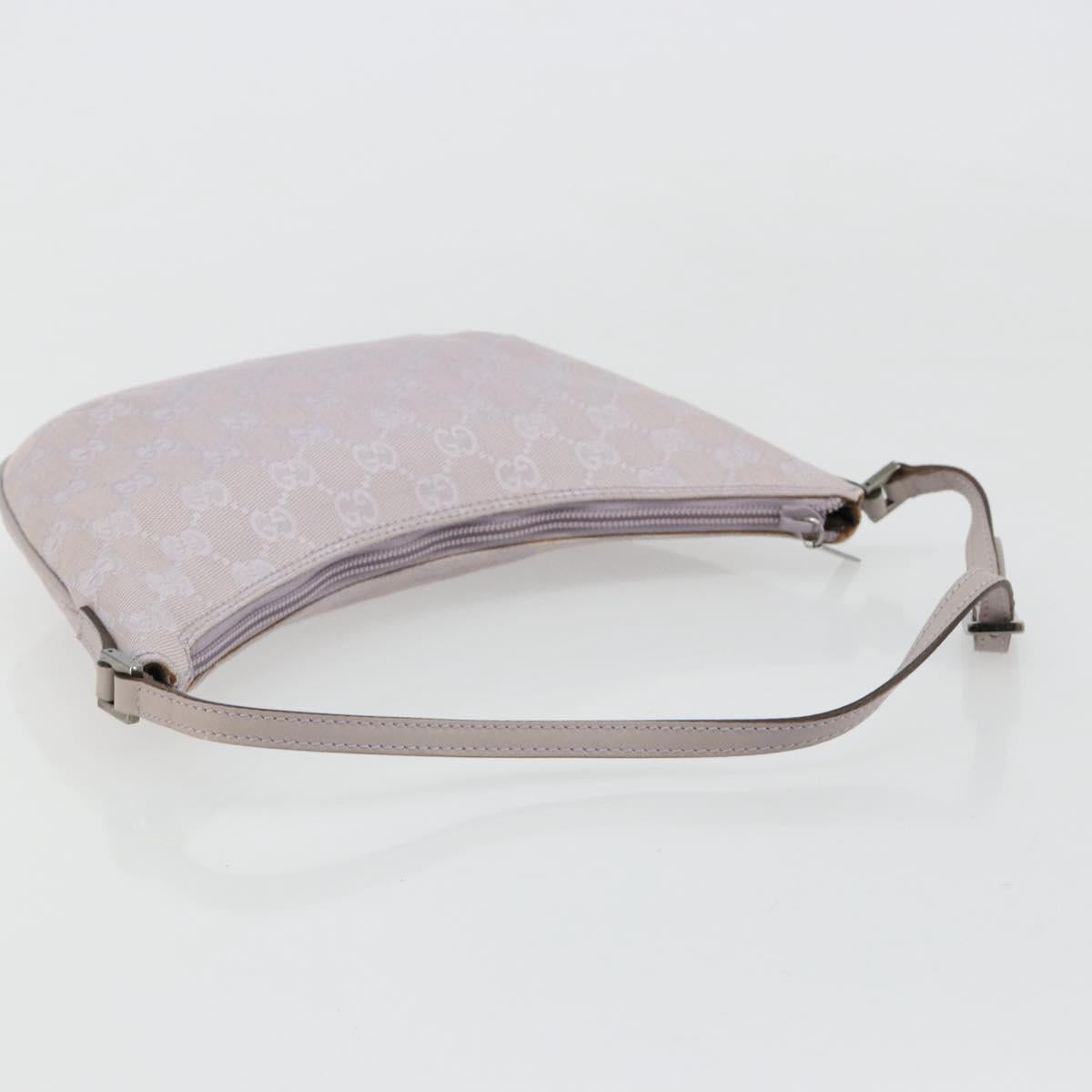 GUCCI GG Canvas Shoulder Bag Lavende Silver 32160 Auth 181980A