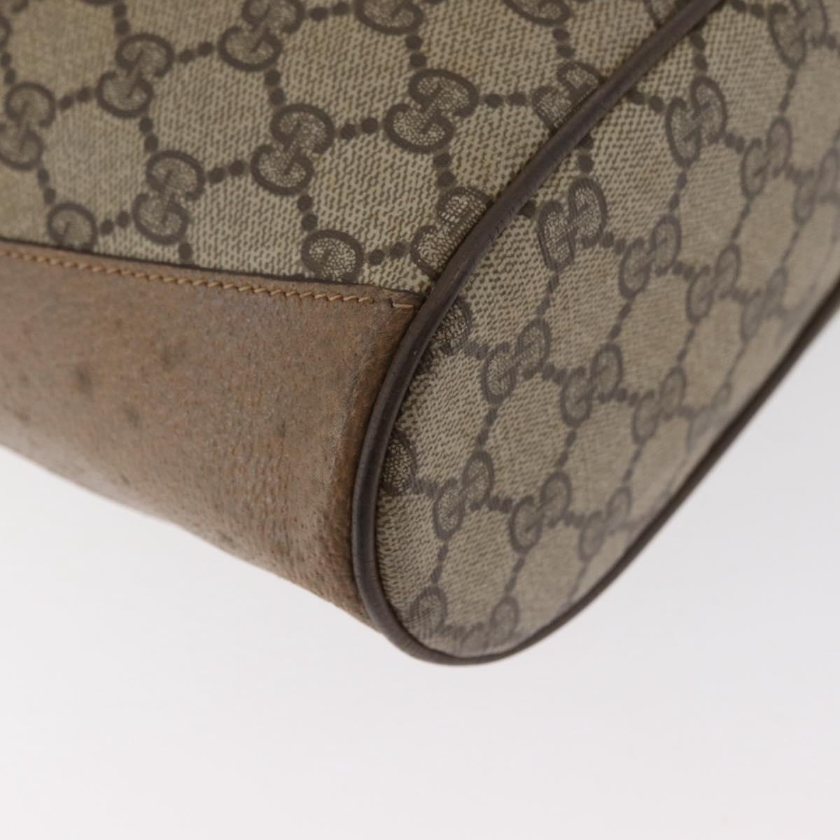 GUCCI GG Supreme Web Sherry Line Bag PVC Beige Gold 41 02 034 Auth 181983