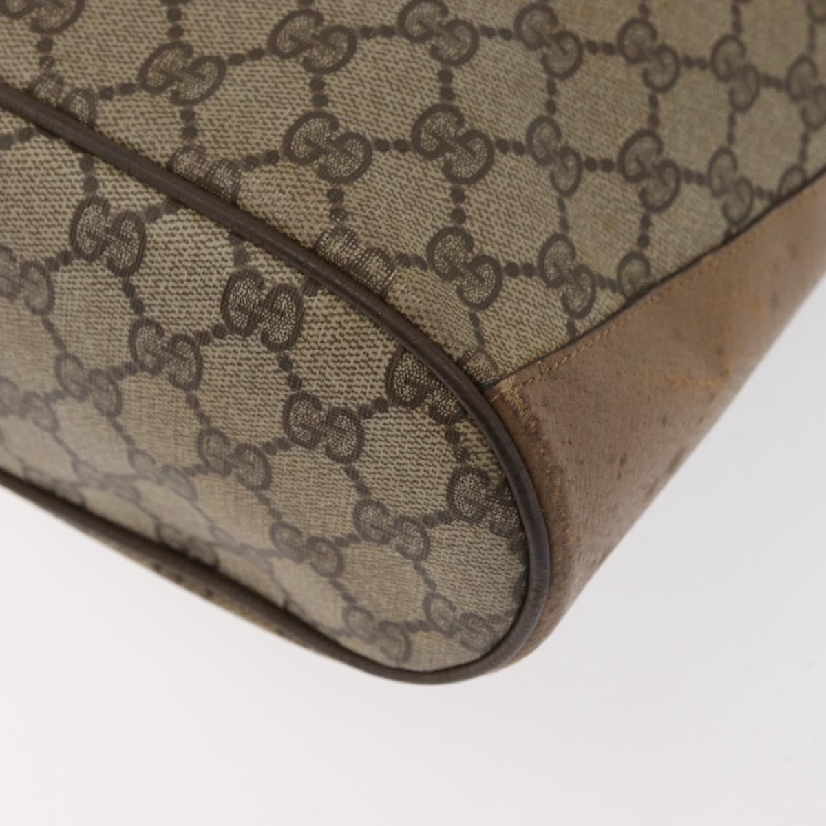 GUCCI GG Supreme Web Sherry Line Bag PVC Beige Gold 41 02 034 Auth 181983