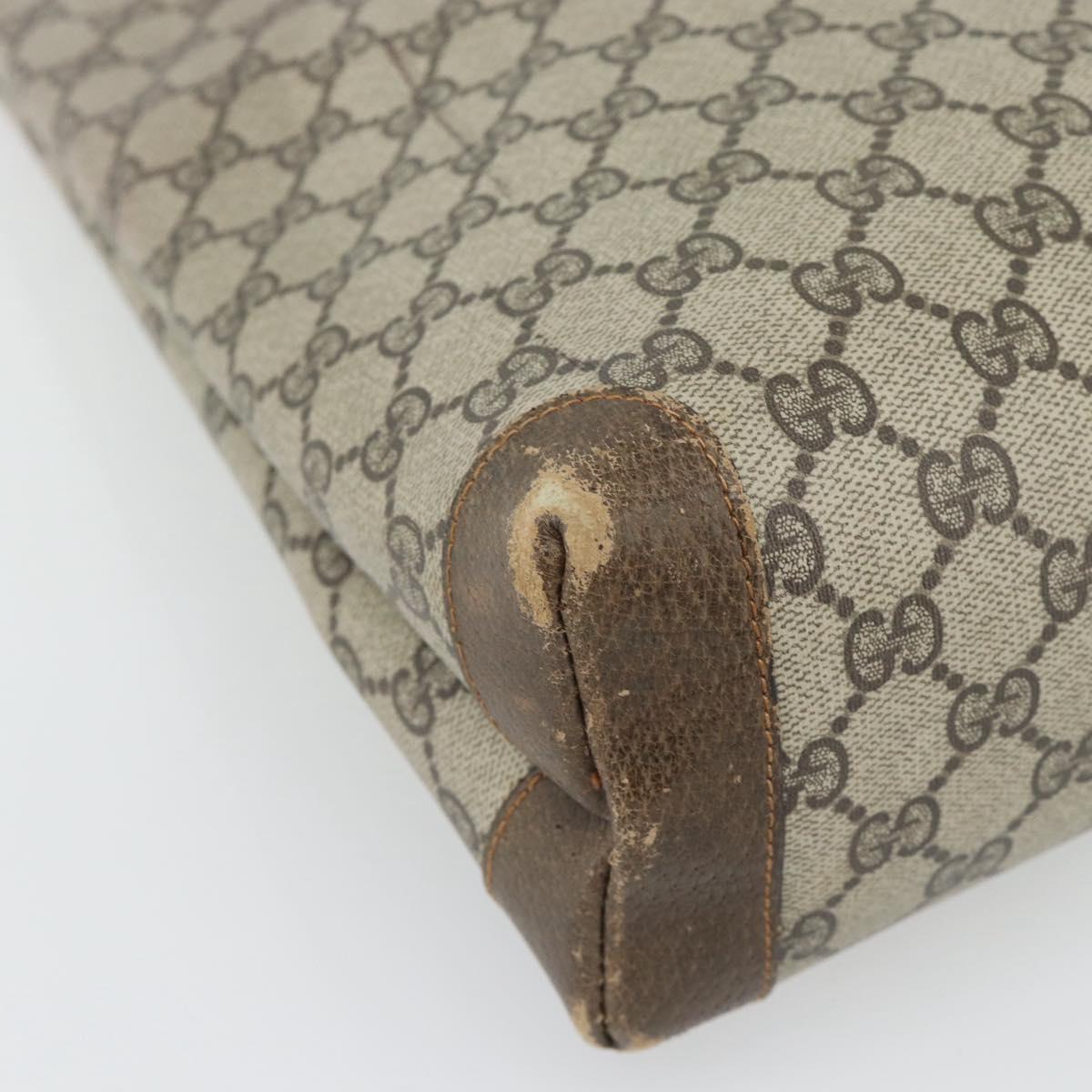 GUCCI GG Supreme Web Sherry Line Tote Bag PVC Beige 41 004 4465 Auth 181984
