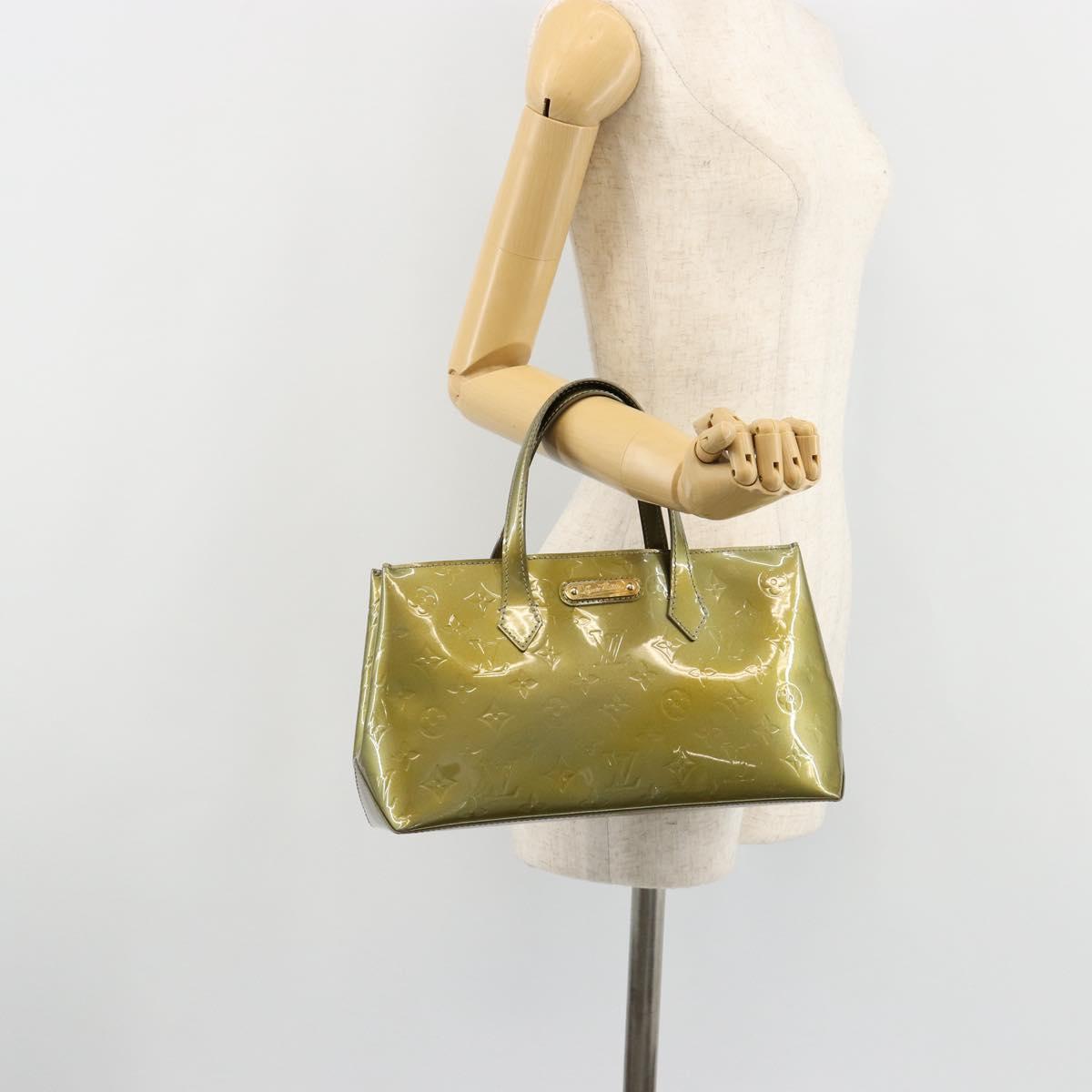 LOUIS VUITTON Monogram Vernis Wilshire PM Hand Bag Veil bronze LV Auth 182003