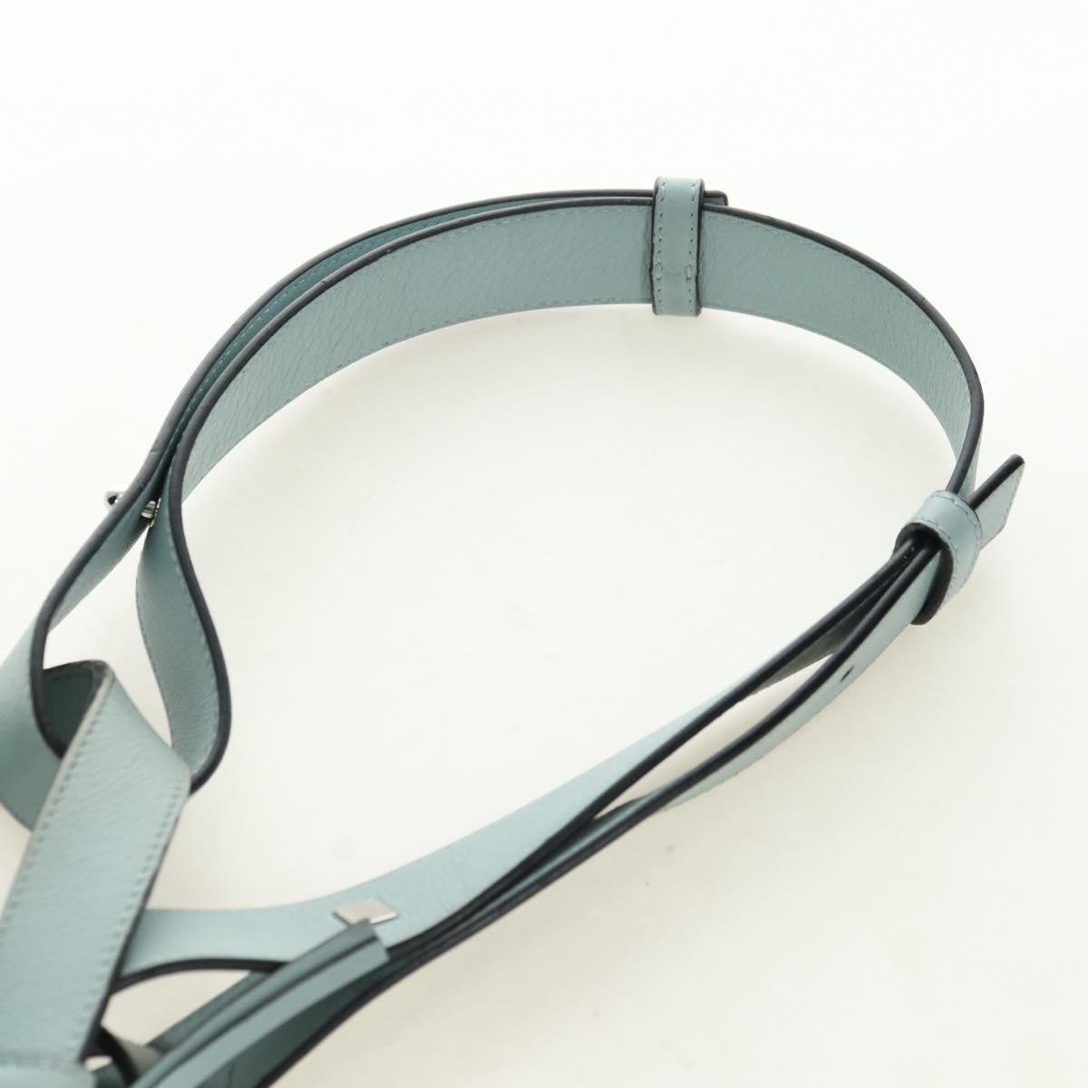LOEWE Hammock Medium Hand Bag Leather 2way Light Blue Silver Auth 182026V