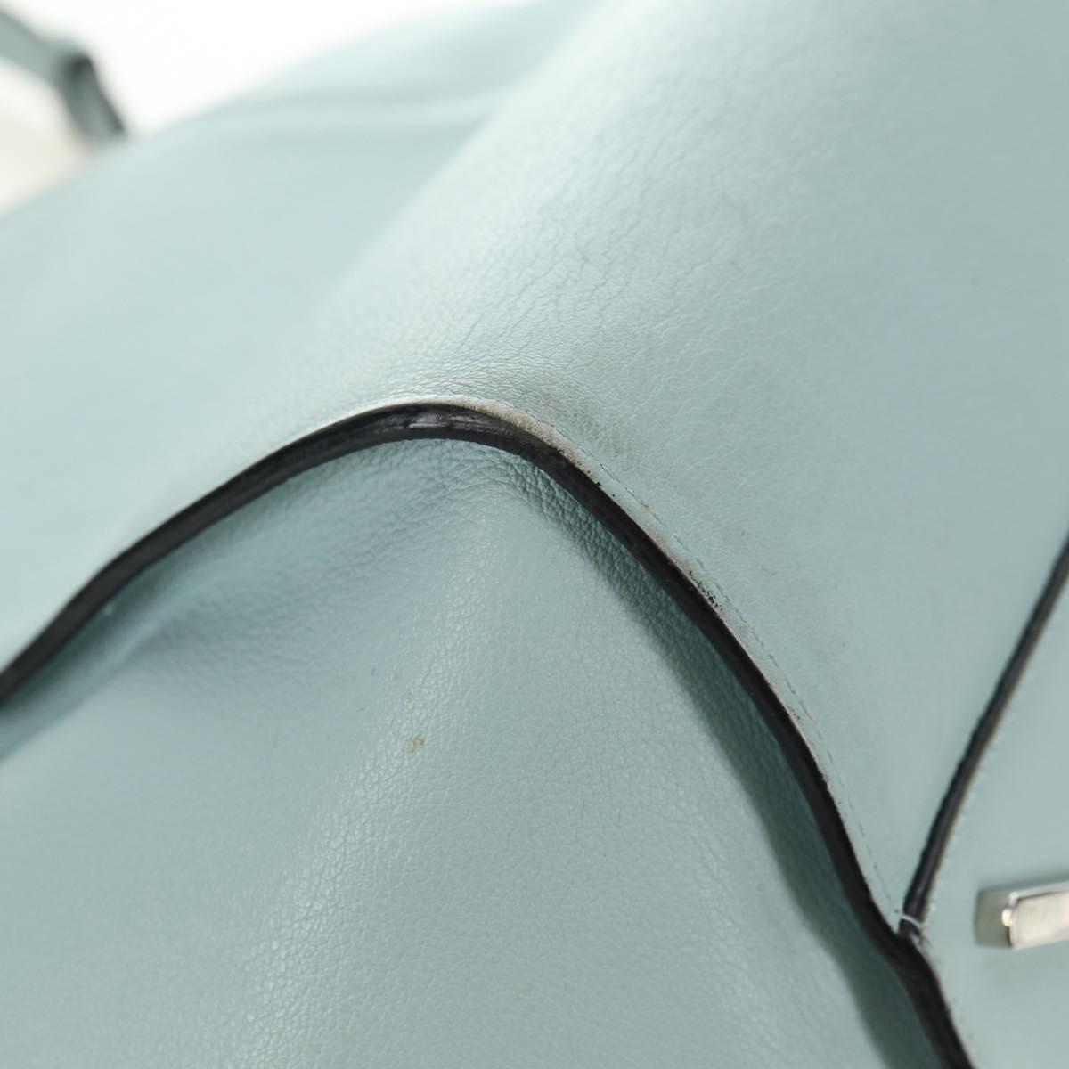 LOEWE Hammock Medium Hand Bag Leather 2way Light Blue Silver Auth 182026V