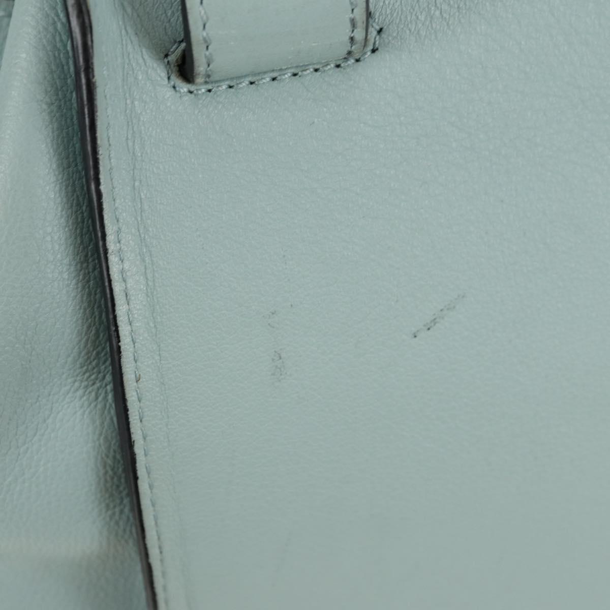 LOEWE Hammock Medium Hand Bag Leather 2way Light Blue Silver Auth 182026V