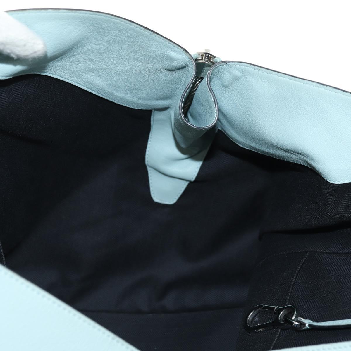 LOEWE Hammock Medium Hand Bag Leather 2way Light Blue Silver Auth 182026V