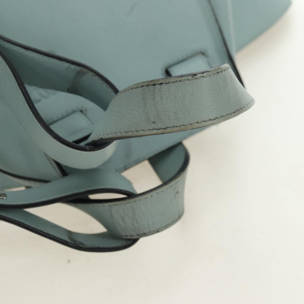 LOEWE Hammock Medium Hand Bag Leather 2way Light Blue Silver Auth 182026V