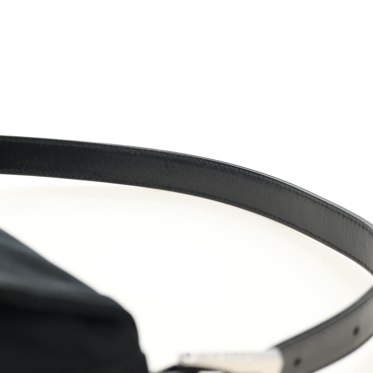 FENDI Mamma Baguette Shoulder Bag Cotton Black Silver Auth 182029SAM