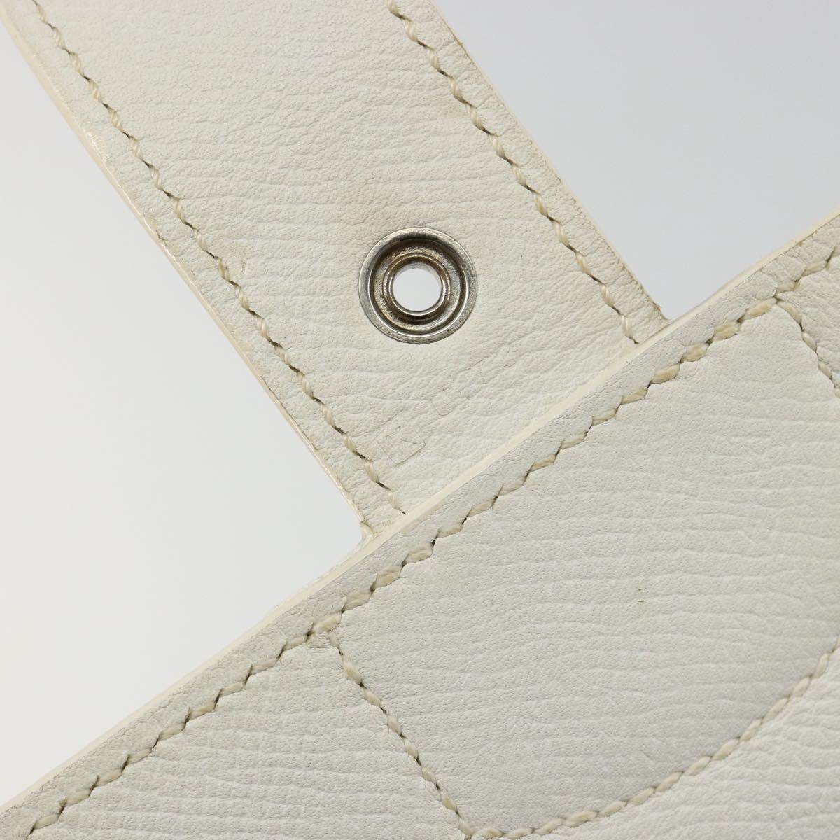 HERMES Sac Adepeche 27 Hand Bag Leather White Silver Auth 182041A