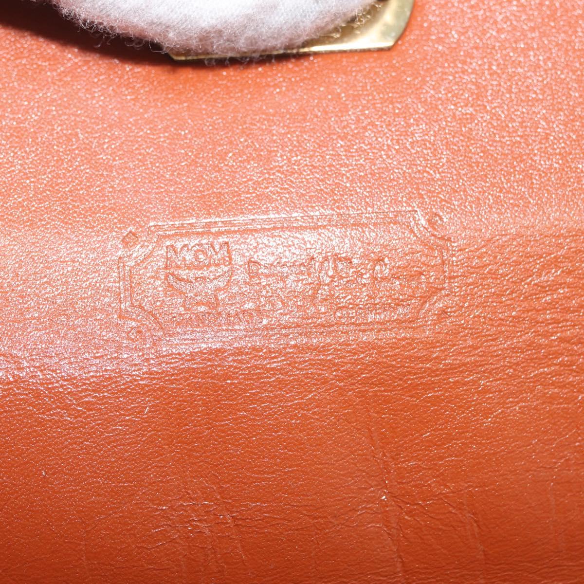 MCM Vicetos Logogram Hand Bag PVC Leather 2way Brown Gold Auth 182043A