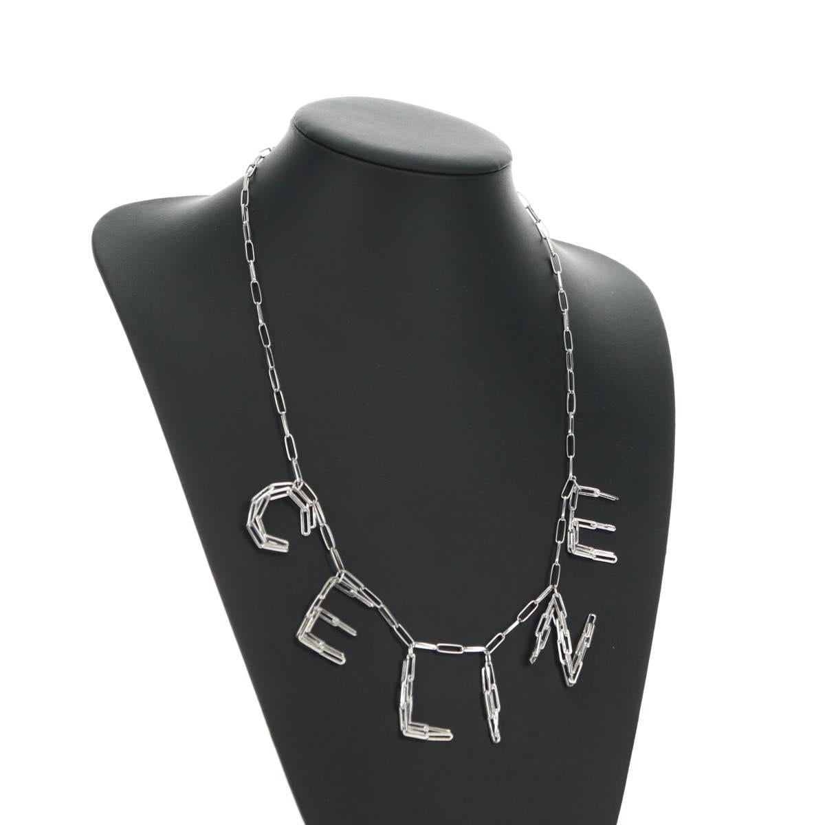 CELINE Necklace metal Silver Auth 182048M