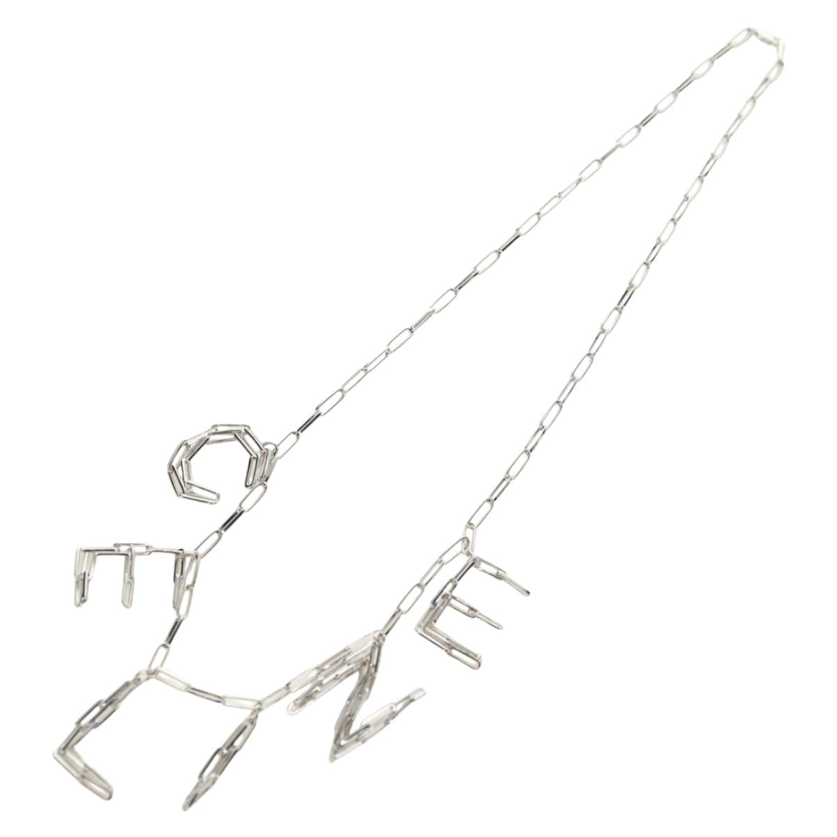 CELINE Necklace metal Silver Auth 182048M