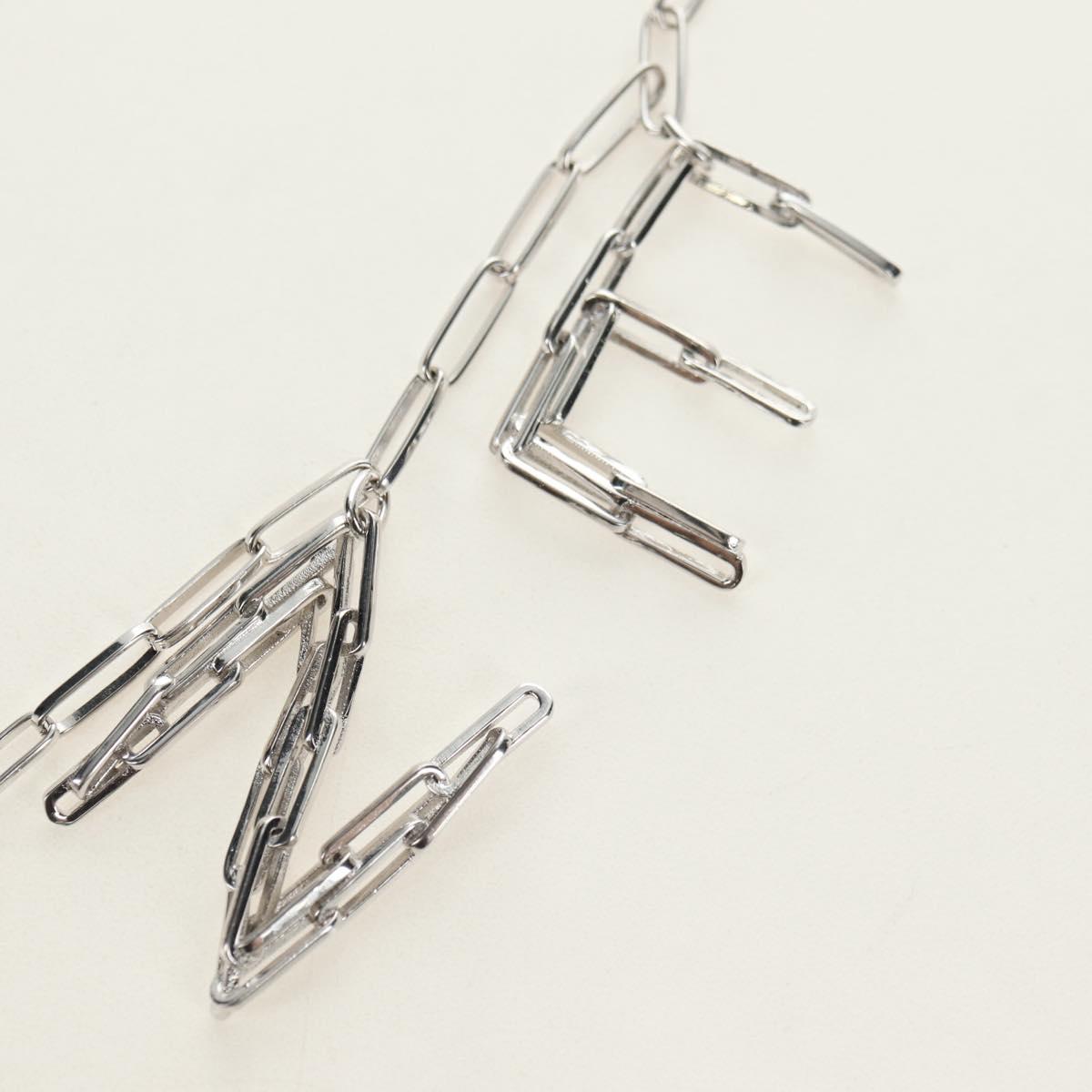 CELINE Necklace metal Silver Auth 182048M