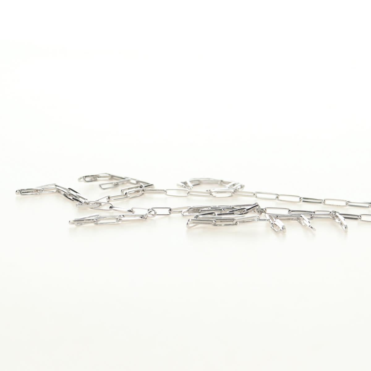 CELINE Necklace metal Silver Auth 182048M