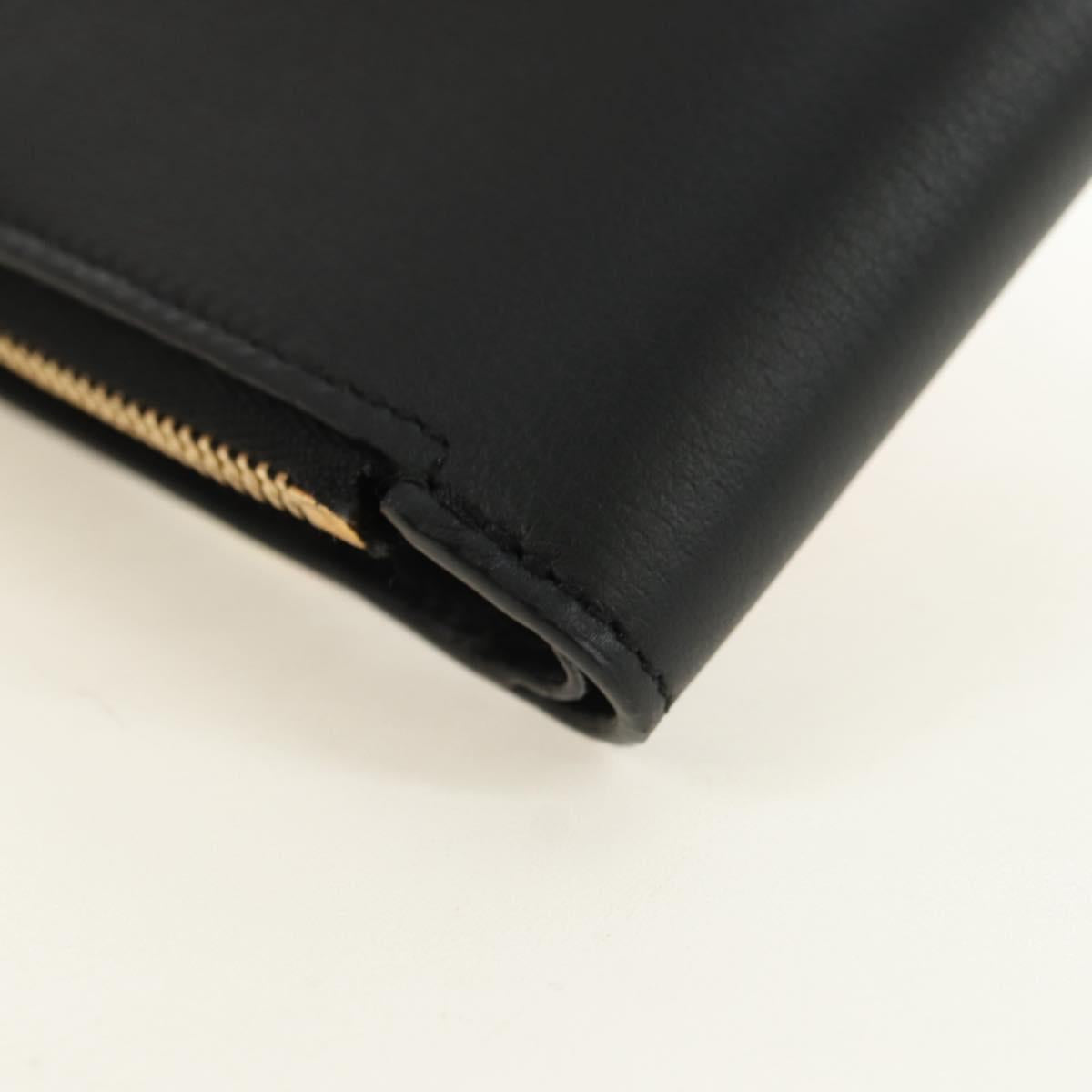LOEWE Ghibli Collaboration Compact Wallet Leather Black Gold Auth 182050SM