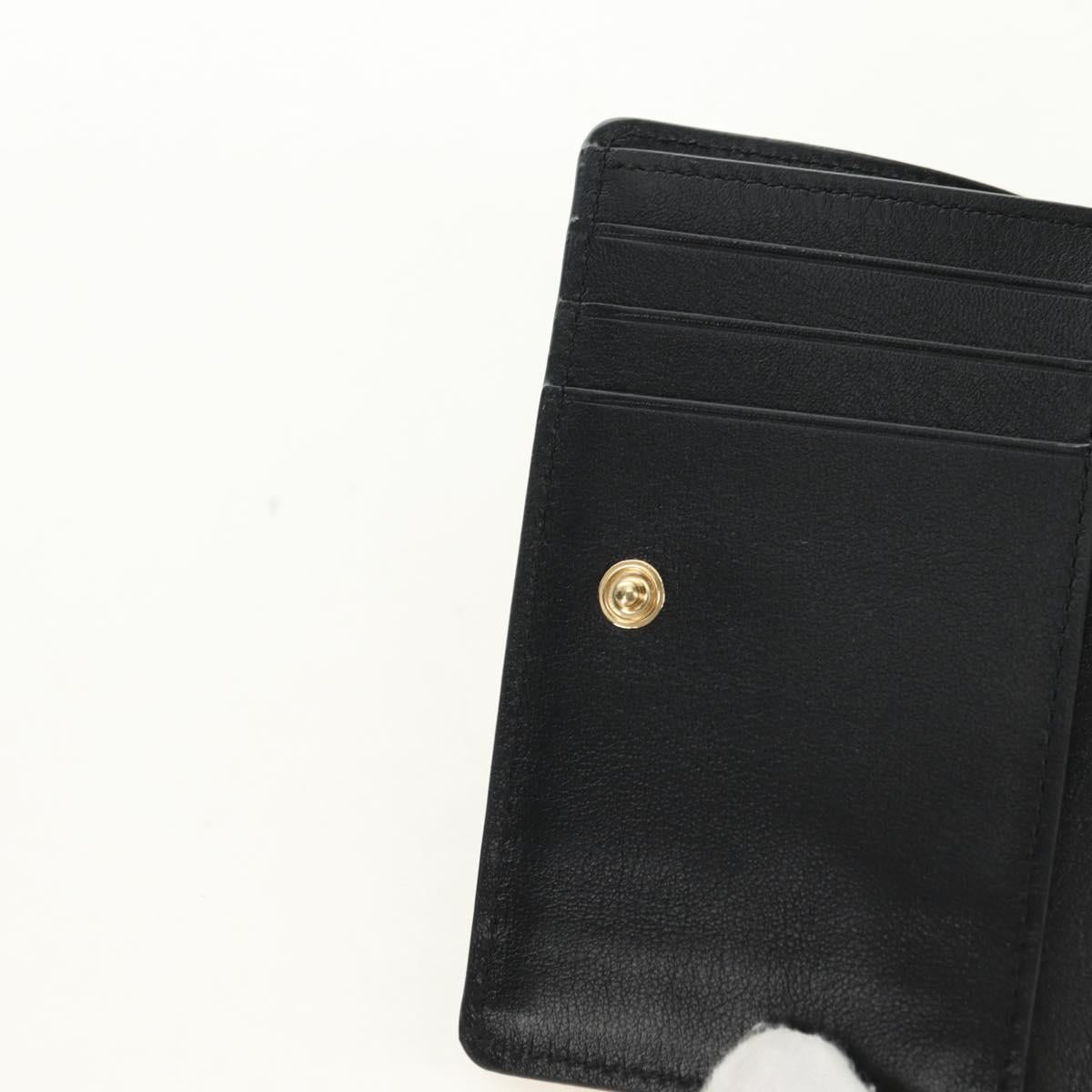 LOEWE Ghibli Collaboration Compact Wallet Leather Black Gold Auth 182050SM