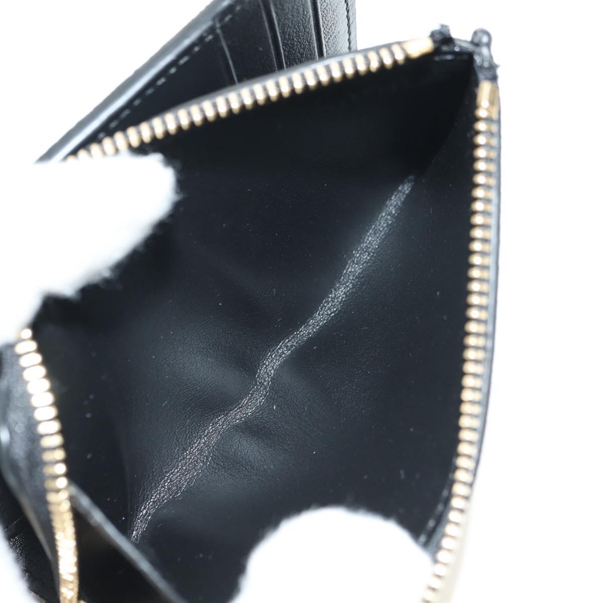 LOEWE Ghibli Collaboration Compact Wallet Leather Black Gold Auth 182050SM