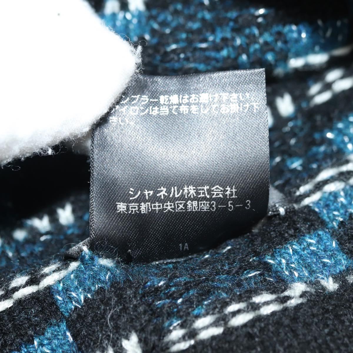 CHANEL Cap Tweed Navy CC Auth 182058M