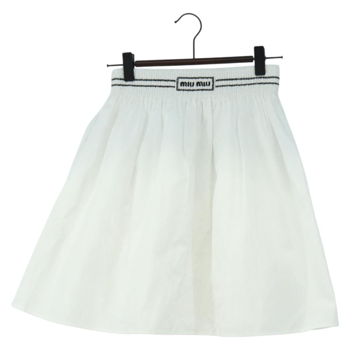 Miu Miu Skirt Cotton White Auth 182059M