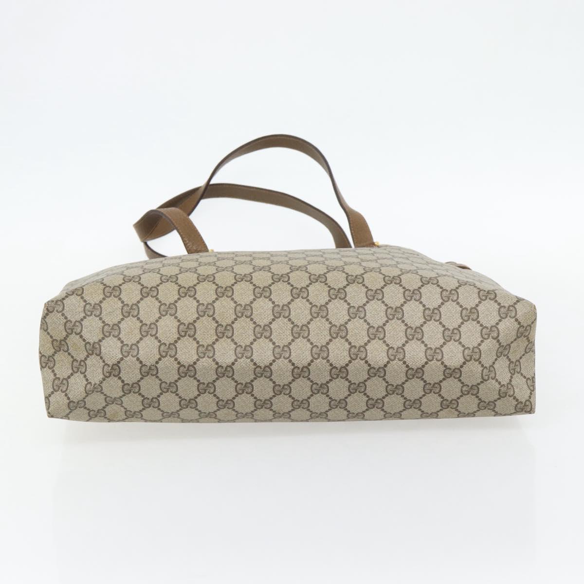 GUCCI GG Supreme Tote Bag PVC Beige Gold 39 02 061 Auth 182069