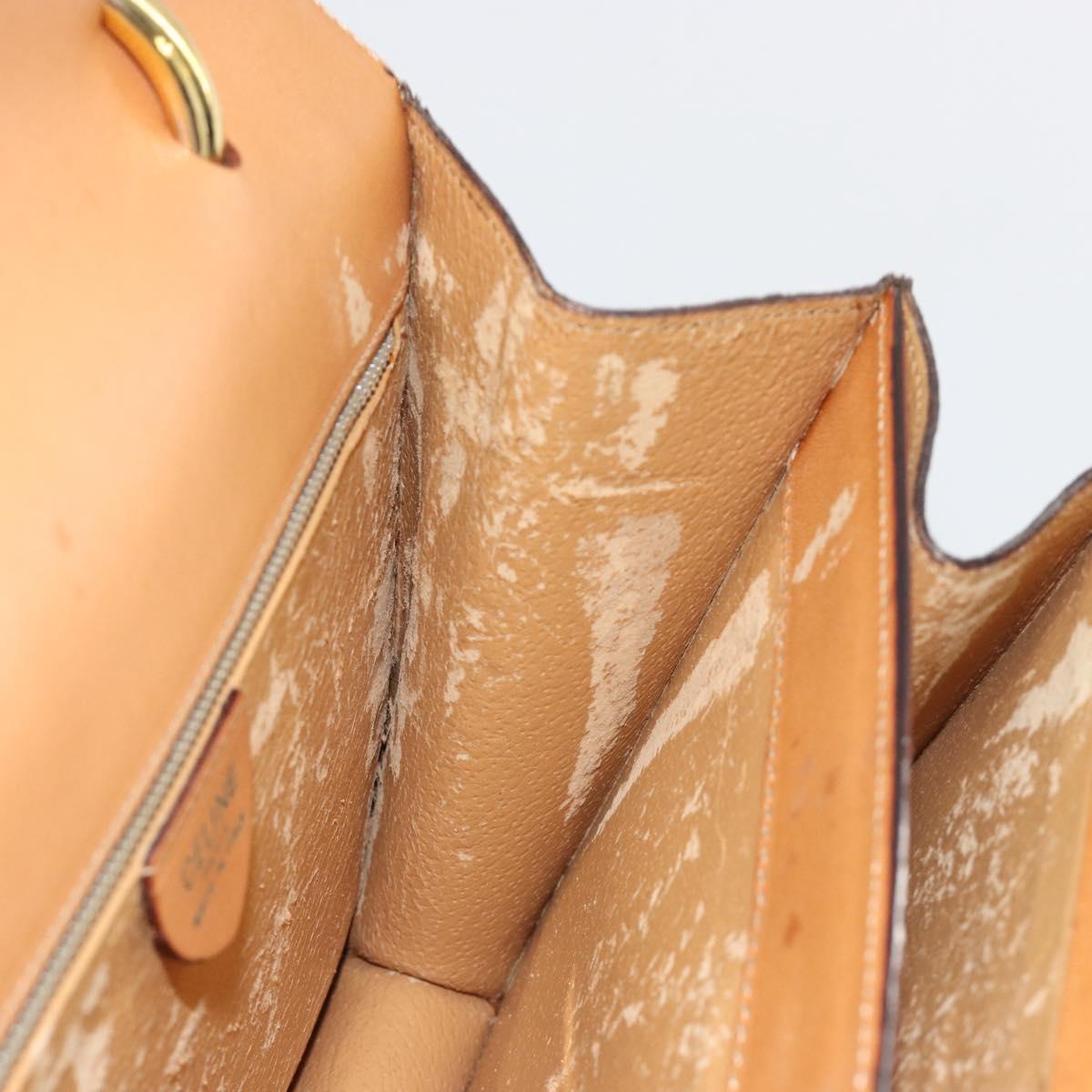 CELINE Macadam Canvas Hand Bag PVC Leather Brown Gold Auth 182076